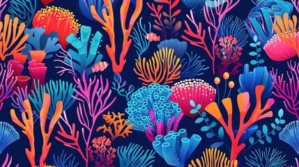 Wall Mural - underwater coral pattern wallpaper