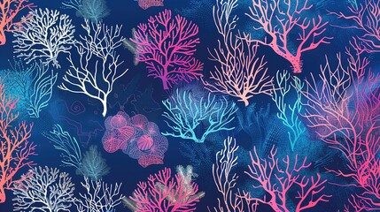 Wall Mural - underwater coral pattern wallpaper