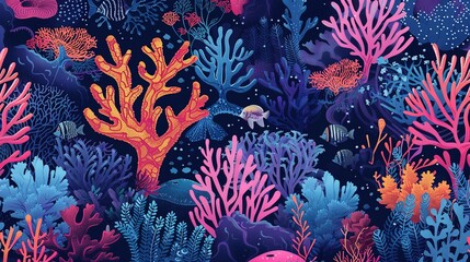 Wall Mural - underwater coral pattern wallpaper