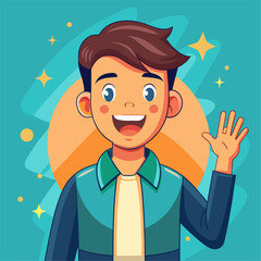 Sticker - cartoon vector illustration of boys