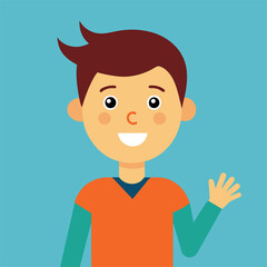 Sticker - cartoon vector illustration of boys