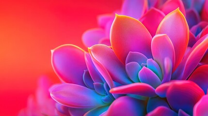 Poster - Vibrant Pink and Blue Succulent Flower Close-Up