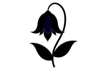 Wall Mural - Bluebell flower silhouette black color vector art illustration 