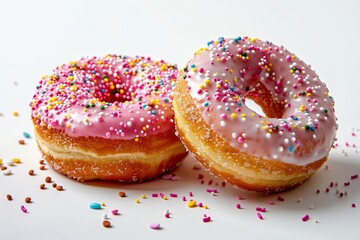 Donuts with colorful icing and sprinkles