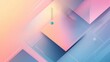 © wolfcub777 - Pastel abstract background with overlapping geometric shapes, diagonal lines, and halftone dots in pink, cream, and blue hues. Features a contrasting blue dot