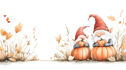 Gnomes carving pumpkins creative designs