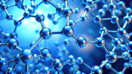 Blue molecule structure , molecule, structure, blue,, chemistry, science, technology, laboratory, research, biochemistry