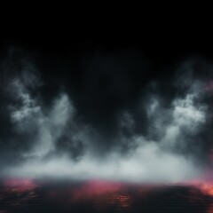 Poster - Foggy night with red glow