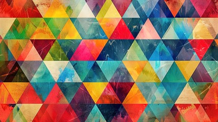 Poster - Colourful triangle wallpaper