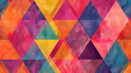 Canvas Print - Colourful triangle wallpaper