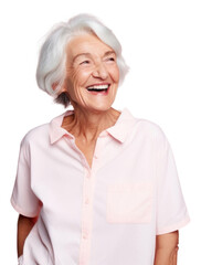 Canvas Print - PNG Happy old woman laughing adult smile.