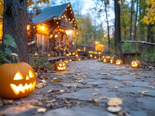 A haunted house attraction at a Halloween festival