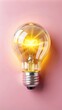 © Karlicia - Illuminated lightbulb on a pink background, the moment of clarity and creativity