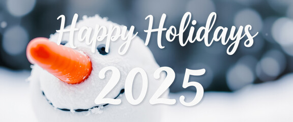 Sticker - Happy Holidays 2025 Snowman