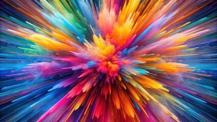 Wall Mural - Whimsical, energetic colorburst creating captivating abstract visual experience, whimsical, energetic, colorburst