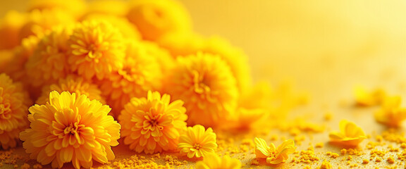 Canvas Print - Close up of Yellow Flowers