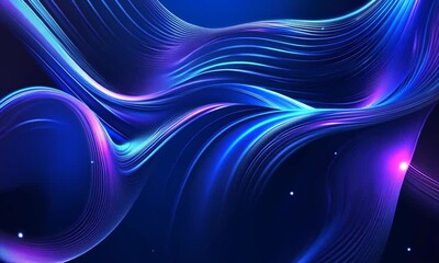 Wall Mural - Abstract Blue and Purple Waves