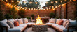 © Rysak - Cozy Outdoor Fire Pit With String Lights