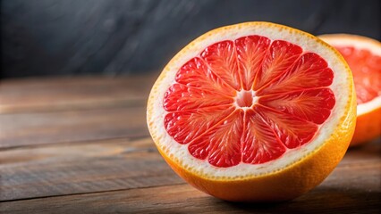 Wall Mural - Sliced juicy grapefruit close-up, grapefruit, fruit, citrus, fresh, healthy, vibrant, colorful, refreshing, macro, close-up