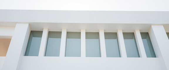 Wall Mural - Abstract Minimalist Architecture with White Walls and Windows