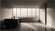 © 형근 최 - Generative AI, An empty room with sunlight streaming through large windows