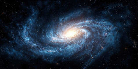 Wall Mural - Spiral galaxy showing galactic arms and a bright center. High quality photo