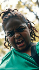 Canvas Print - Upset Black Woman with Braids