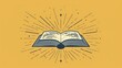 © tapong117 - Minimalistic illustration of open book with light rays lines, symbolizing knowledge spread