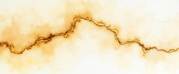 Wall Mural - Abstract Watercolor Background with Golden Veins