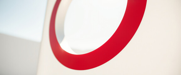 Wall Mural - Red Circle on White Background