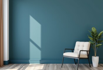 Wall Mural - room with blue chair