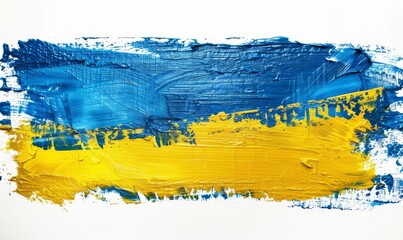 Wall Mural - Grunge brushed banner with flag of Ukraine. Concept for victory, Independence day poster, flyer, banner, etc.