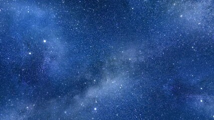 Wall Mural - galaxy exploration through outer space toward a glowing bright star. flying across bright blue stars