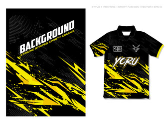 Wall Mural - yellow black sporty stripes striking grunge Car decal vinyl wrap vector abstract design, brush paint ink splatter crack striking thunder background sublimation jersey geometric modern