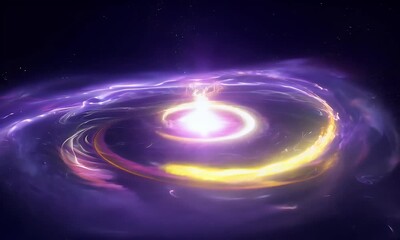 Wall Mural - Big Bang with swirling nebulae and bright bursts of energy expanding into the void.