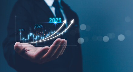 2024 to 2025 business growth strategic investment capital, goal of success, stock market. company co