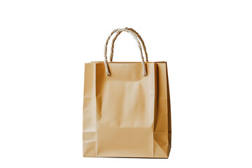 A close-up image of a brown paper shopping bag featuring sturdy rope handles.