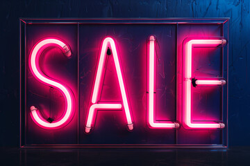 Poster - sale_neon_logo_on_black_background