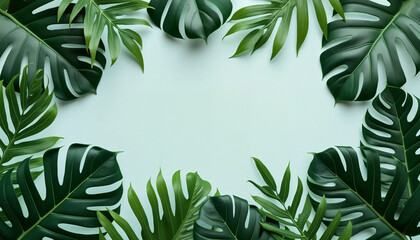 Tropical leaves frame 