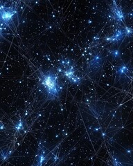 Poster - Network concept with connected geometry vertical background