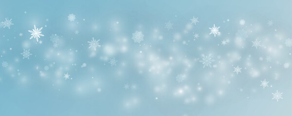 Winter background, snowflakes on a beautiful background, Christmas background for cards, snowfall. Snowy nature landscape, winter dust png.