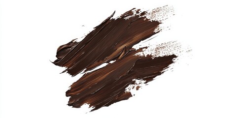 Poster - Inkbrush strokes in brown, isolated on transparent png.