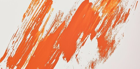 Sticker - Brush strokes with orange ink isolated on a transparent background.