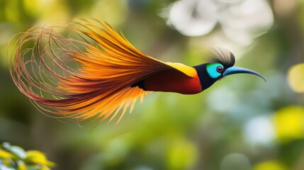 Sticker - A Vibrant King Bird of Paradise in Flight