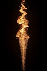 Poster - Beautiful yellow, orange and red fire flames isolated on black isolated background.