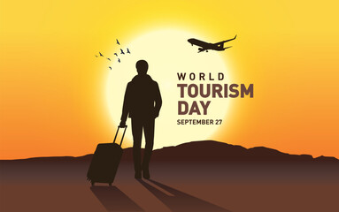 Wall Mural - World Tourism Day concept vector illustration. Travel concept illustration.