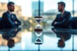 © Marat - An hourglass and two businessmen in the background blurrily making a deal