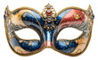 © David - Colorful decorative mask with intricate designs and embellishments isolated on transparent background