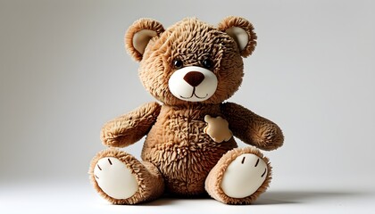 Adorable brown plush bear illustration for childrens toys and playtime adventures