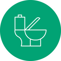 Poster - Toilet line circle icon